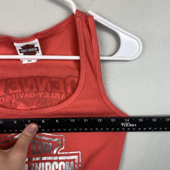 Harley-Davidson Shirt Womens Medium Red Tank Top Denney’s Branson MO Graphic - Picture 7 of 9